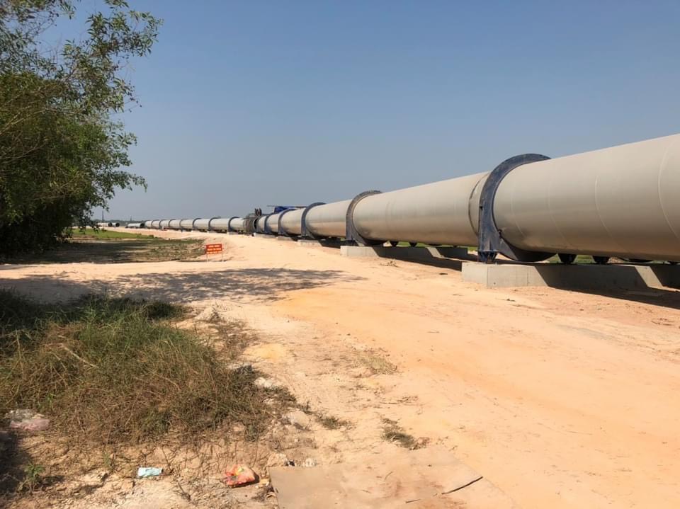 Gia công chế tạo, lắp đặt đường ống cấp nước qua sông Vàm Cỏ Đông