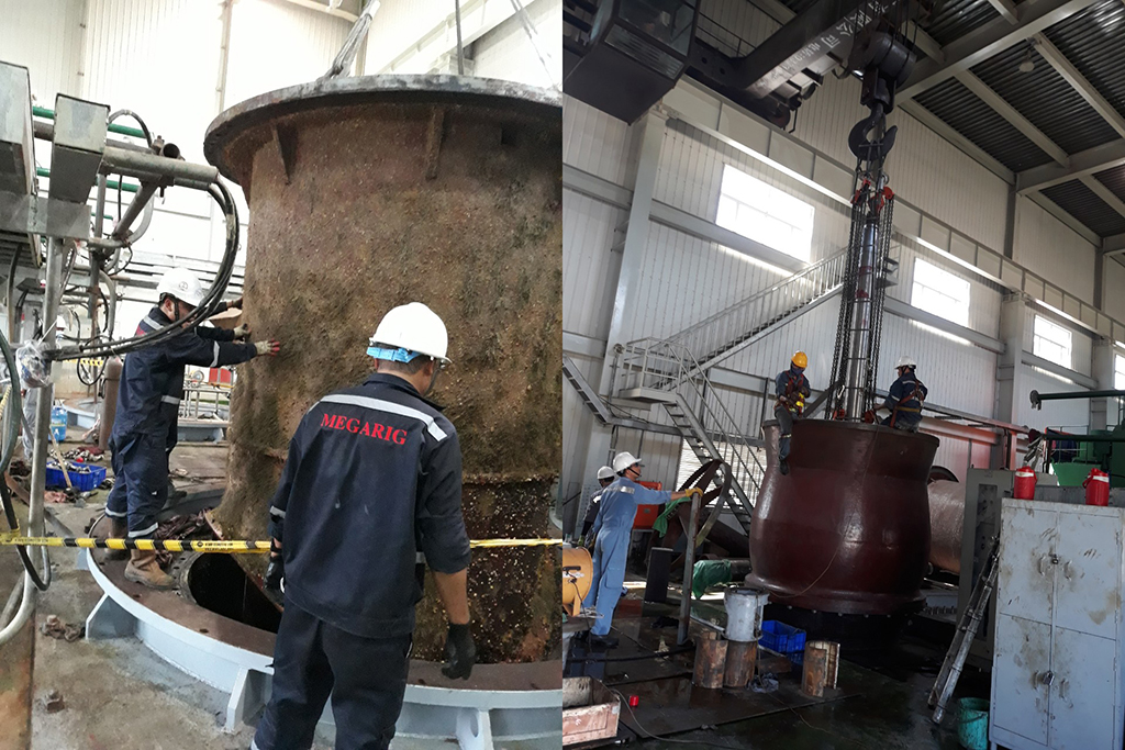 Repair of circulating pump, coal mill